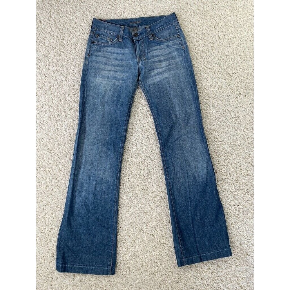 Seven 7 for All Mankind Size 27 Flare Leg Jeans Womens Mid Rise